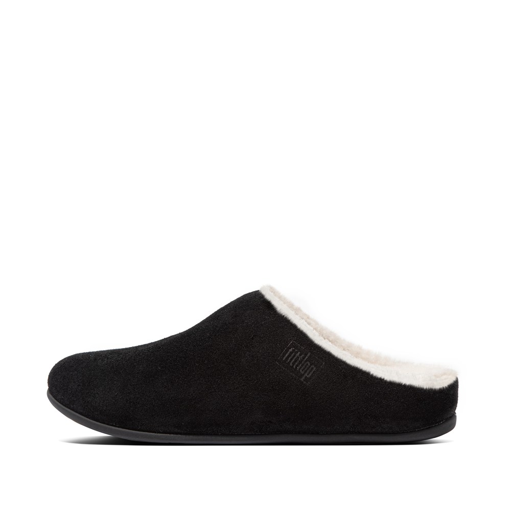 Fitflop Womens Slippers - Chrissie Shearling - Black - 875-DNYWKO